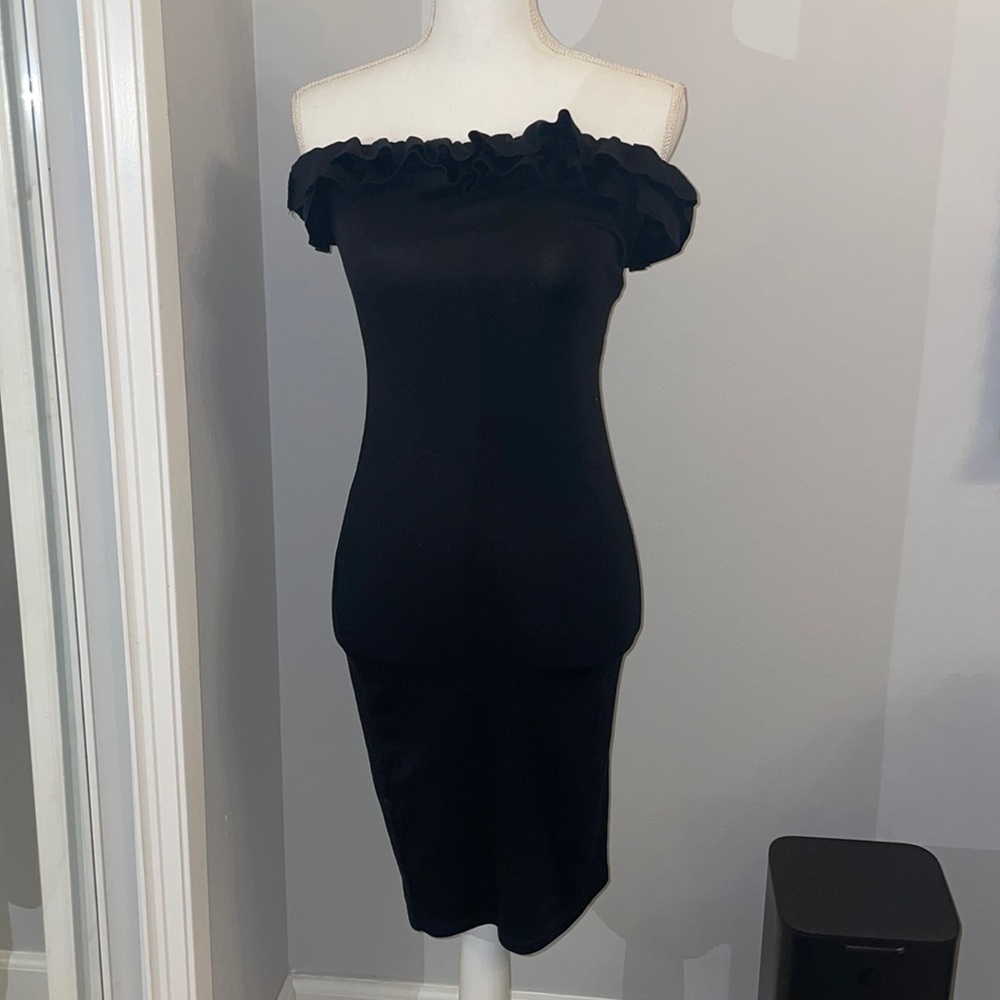 Zara Trafaluc Collection Black Off the shoulder dress